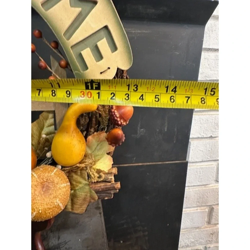 Dan Dee Scarecrow Welcome Wreath Fall Harvest Grapevine Door Decor‎ Rustic 16in